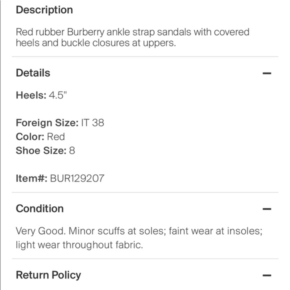 Burberry red heeled sandals - Picture 11 of 11